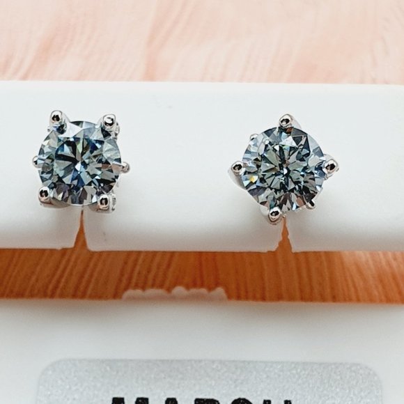 "Birthstone S925 Sterling Silver CZ Stud Earrings for Women/Girl, US19251042 - Picture 12 of 15
